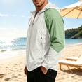 thumbnail image 4 of Men's Color Block Hooded Sun Protection Jacket, Lightweight Breathable Full Zip Up Windbreaker with Zipper Pockets, Casual Outdoor Hiking Travel UV Coat for Men S-3XL, 4 of 8