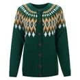 thumbnail image 1 of Cardigan Sweaters for Women Fair Isle Knit Sweater Coat For Soft Oversized Long Cardigan With Round Neck Winter Warm Thick Chunky Yarn Textured Open Front Outerwear(9 Colors), 1 of 8