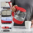 thumbnail image 3 of OVENTE Electric Kettle, 1.5L Borosilicate Glass Countertop Water Heater and Boiler for Coffee or Tea, BPA-Free, Auto Shut-Off, Boil-Dry Protection, Removable and Washable Spout Filter, Red KG83R, 3 of 8