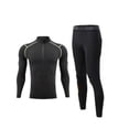 thumbnail image 1 of Jumpingount Ropa deportiva para hombre, traje deportivo para correr, ejercicio, gimnasio, traje deportivo elástico transpirable, chándal con cremallera de Pijama Verde negro XXL Jumpingount AP013099-03B, 1 of 1
