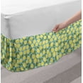 thumbnail image 2 of Lemons Bed Skirt, Citrus Fruits Drawing Repeating Pastel Tones Print, Elastic Bedskirt Dust Ruffle Wrap Around for Bedding Decor, 4 Sizes, Olive Green Yellow, by Ambesonne, 2 of 2