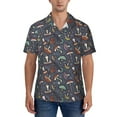 thumbnail image 7 of Men's Casual Button Down Short Sleeve Hawaiian Shirts,Mushrooms Gray Shirts Regular Fit Beach Bowling Shirts with Front Pocket,L, 7 of 7