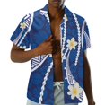thumbnail image 3 of Garronmavis Matching Outfits for Couples Polynesian Short Sleeve Shirt for Men Size M Lightweight Shirts and Women's Round Neck Dress Hawaiian Vacation Sundress, 3 of 7