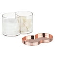 thumbnail image 6 of mDesign Plastic Dual Canister Jar Organizer Set, Storage Lid, Clear/Rose Gold, 6 of 9