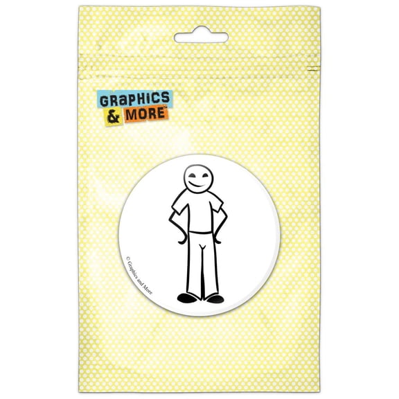 Father Stick Figure Family Dad Pinback Button Pin Badge