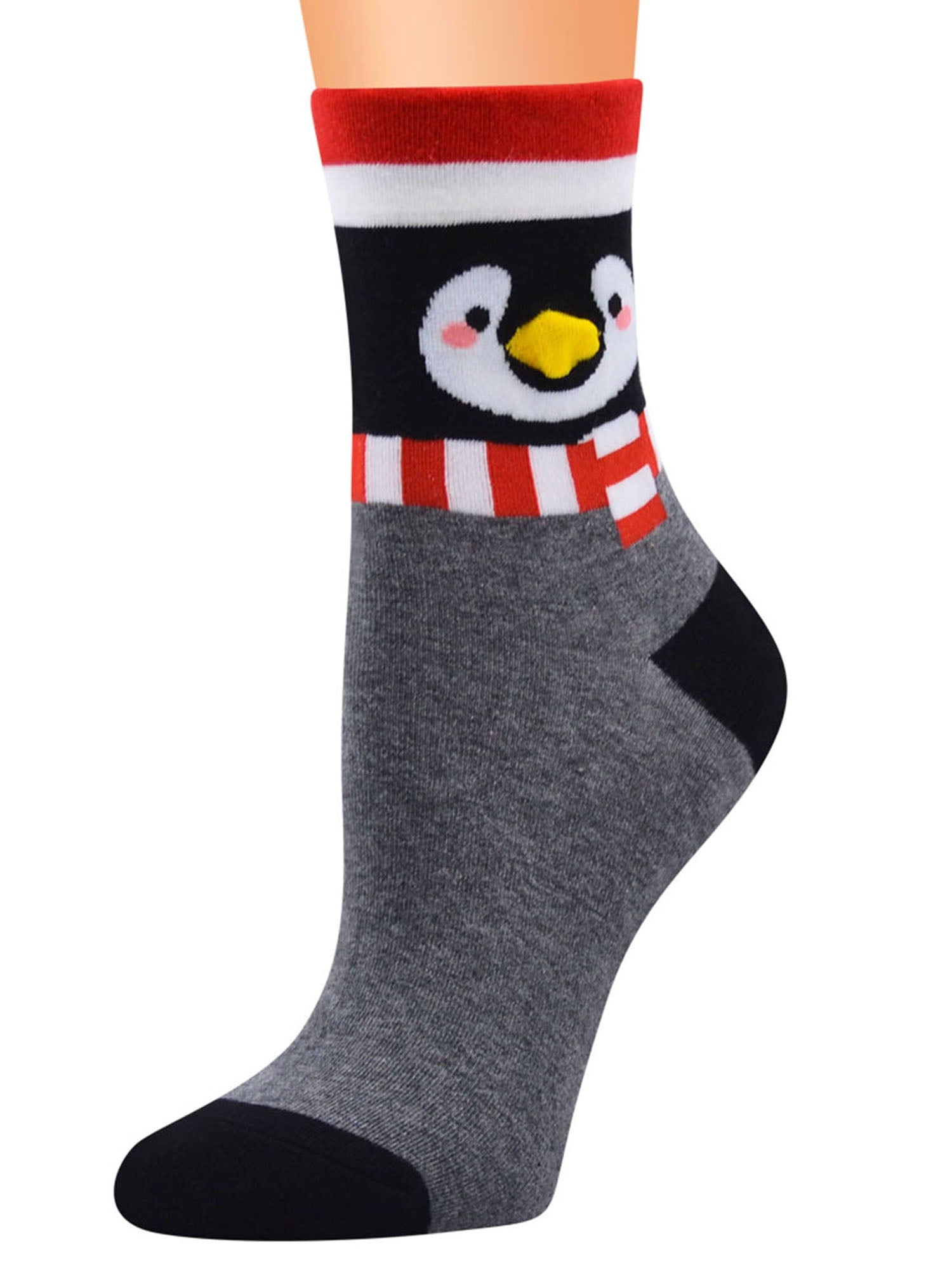 Fanvereka Christmas Women Mid-calf Length Stockings Cartoon Short Socks -