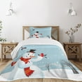 thumbnail image 3 of Ambesonne Snowman Quilted Bedspread Set 2 Pcs, New Year's Eve Birds, Twin Size, Multicolor, 3 of 6