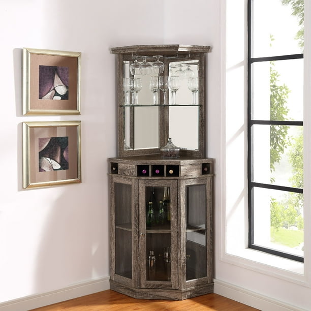Home Source Madeline Corner Bar Unit