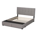 thumbnail image 6 of Bowery Hill Modern Fabric Tufted Platform Storage King Bed in Light Gray, 6 of 12