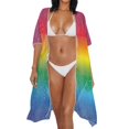 thumbnail image 3 of HELLHERO Cardigan Bathing Suit Cover Up for Summer High Quality Fabrics Breathable Long Kimono Swimsuit Cover Up Rainbow Galaxy, 3 of 6