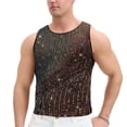 thumbnail image 4 of Kalauyu Mens Mesh Tank Top Vertical Striped Rhinestone Sleeveless See Through Party Shirt, 4 of 5