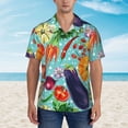 thumbnail image 2 of Honeii Vegetable Print Men’s Hawaiian Shirt,Classic Button-Down Short Sleeve Shirt, for Beach, Vacation, and Outdoor Activities,3X-Large, 2 of 7