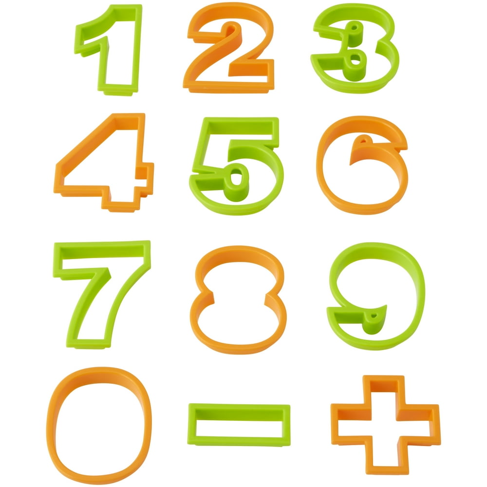 Wilton Numbers Plastic Cookie Cutter Set, 12Piece