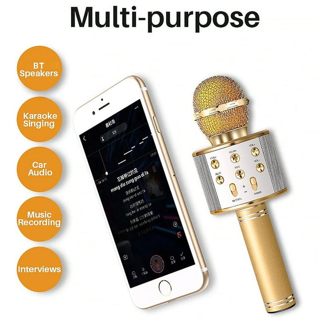 Multifunction microphone,Player Led Ktv Player In 1 Bt Ktv () 5 1 Player Handheld Player Lt 4 Kids 5 1 Player Professional Bt Mic Player Ktv With Led Party Birthday 5 In Lt Birthday Buzhi Mic