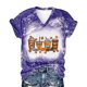 thumbnail image 4 of Camiseta con cuello en V para mujer Camiseta con estampado de Halloween Camiseta de manga corta Tops Pompotops  hkajfhjk472945, 4 of 6