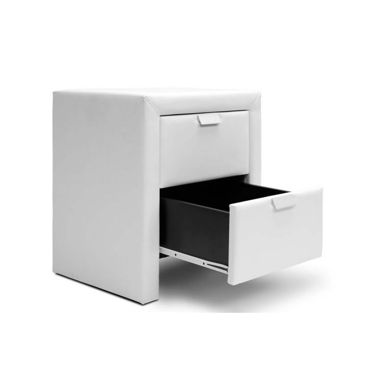Baxton Studio Frey White Upholstered Modern Nightstand Baxton Studio Frey White Upholstered Modern Nightstand