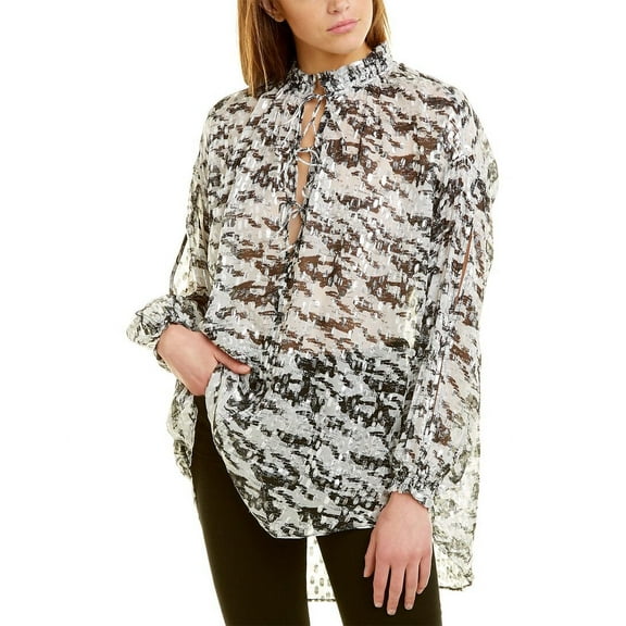 IRO womens Sella Silk-Blend Top, 40, Black