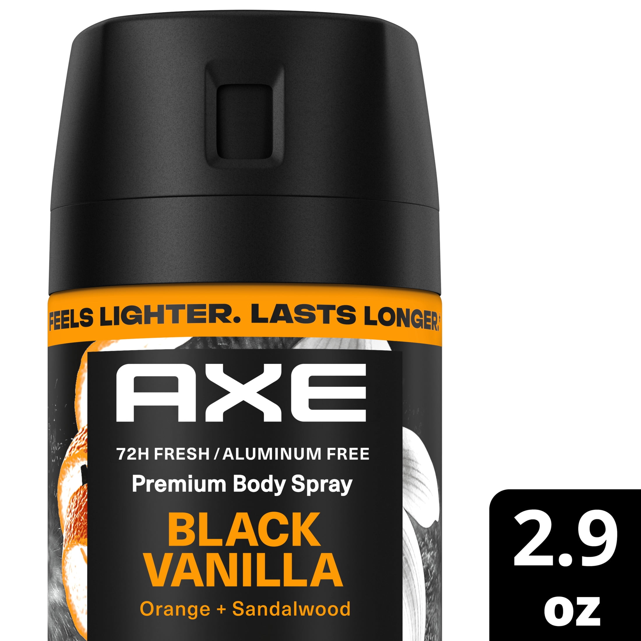AXE Fine Fragrance Collection Body Spray 72 Hour Freshness Black Vanilla Aluminum Free, 2.9 oz