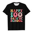thumbnail image 4 of 100 Days Of School Shirt Kids Round Neck Short Sleeve Cartoon Print Soft Holidays Tops T Shirts for Boys and Girls 4-5 Years, 4 of 4