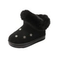 thumbnail image 3 of Comfy Girls' Snow Boots Solid Color Slip-On Boots With Flat Sole Fleece Lined Faux Fur Comfortable Shoes Indoor Outdoor Winter Fashion Foorwear, 3 of 10