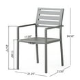 thumbnail image 3 of Noxx Outdoor 6 Seater Aluminum Dining Set with Expandable Table, Black and Gun Metal Gray, 3 of 11