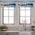 thumbnail image 4 of LALILO Kitchen Curtain Valance Unique Universe Black Blue Rod Pocket Window Curtain 52"x 18" Set of 2, 4 of 7