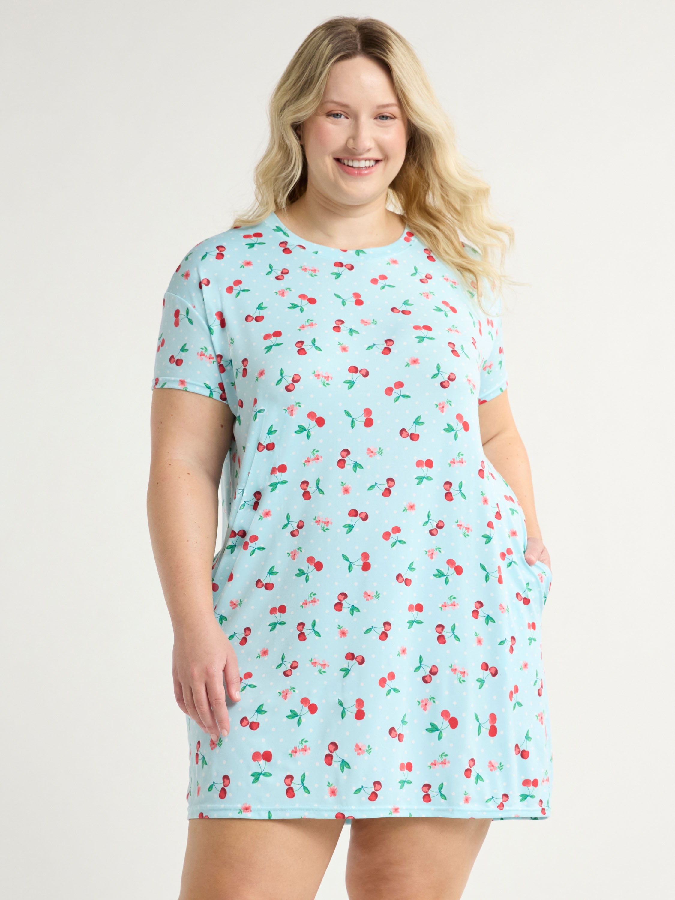 Joyspun Women's Dreamy Soft Collection Sleepshirt with Short Sleeves, Sizes S/M-2X/3X
