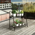 thumbnail image 4 of Gymax 2-tier Metal Plant Stand Shelf Flower Pot Holder Display Rack Shoe Organizer, 4 of 10