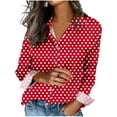 thumbnail image 1 of Veste en Jean Imprimée pour Femmes, Cardigan Décontracté à Manches Longues et Coupe Ample avec Boutons devant et Col à Revers, 1 of 5