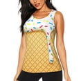 thumbnail image 1 of Fotbe White Ice Cream Blusas Sin Mangas para Mujer – Estilo Casual, Corte Suelto, Slim-Fit, Cuello Redondo Deportivo, Tops de Verano para Gimnasio y Yoga-Small, 1 of 7