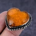 thumbnail image 2 of Natural Amber Gemstone Handmade 925 Sterling Silver Jewelry Ring Size 6, 2 of 2