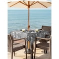 thumbnail image 3 of Outdoor Tablecloths with Umbrella Hole & Zipper, Nautical Anchor 54x54 Inch Square Tablecloths, Rudder Stars Retro Black Grey Wooden Grain Waterproof Table Cloth, Patio/Pool/Picnic Table Covers, 3 of 8