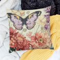 thumbnail image 2 of Orinice Vintage Floral Throw Pillow Covers   Spring Summer Butterfly Flower Decorative Outdoor Pillow Covers Rustic Pillowcase  Cushion Covers For Sofa Couch Bed Home Decor 24x24in, 2 of 5