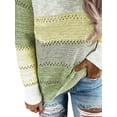 thumbnail image 4 of FASHIONWT Women Fall V-Neck Long Sleeve Pullover Matching Color Hooded Jumper Sweater, 4 of 4
