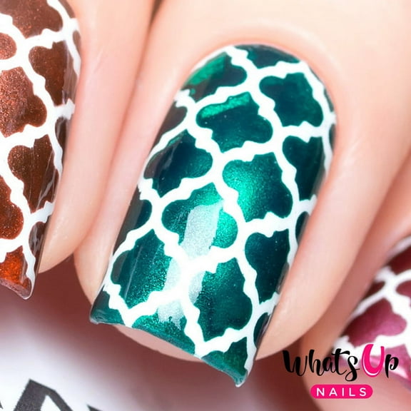 Whats Up Nails - Moroccan Vinyl Stencils Nail Art Design