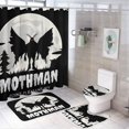 thumbnail image 1 of Hombre polilla-theme 4-Piece Shower Curtain Set with Rugs, Waterproof Bathroom Decor Set Includes Bath Mat, U-Shaped Rug, Toilet Lid Cover and Curtain with Hooks, 1 of 6
