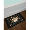 thumbnail image 2 of Sugar Skull Bath Mat, Calavera Head with a Burning Candle Remembering and Honoring the Dead, Plush Bathroom Decor Mat with Non Slip Backing, 29.5" X 17.5", Black and Multicolor, by Ambesonne, 2 of 2