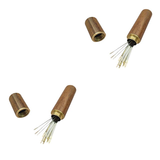 Matsuzay de rosca automática de Metal, caja de almacenamiento de madera, costura, costura, agujas de cuero, herramientas de bordado para el hogar, Tipo 2 2piezas Matsuzay CBP212731
