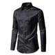 thumbnail image 2 of Blusa y camisa de manga larga con cuello vuelto para hombre, informal, lisa, con botones, de poliéster, 2 of 7