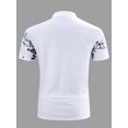 thumbnail image 2 of Polo floral de manga corta para hombre, cuello con media cierre Blanco XL Blanco XL Xishao ropa, 2 of 2