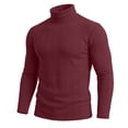 thumbnail image 5 of Stamzod Mens Sweater Plus Size Fashion Casual High Neck Long Sleeve Pullover Sweaters 2026 Fall Winter Clothes Wine D L, 5 of 7