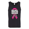 thumbnail image 2 of Real Men Wear Pink Awareness Mens Graphic Tank Top, Black, Small, 2 of 3