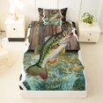 thumbnail image 3 of Castle Fairy Rustic Camo Bass Twin Sheets 3pcs,Wooden Plank Outdoor Fishing Bedding,Brown Olive,1 Fitted Sheet,1 Flat Sheet and 1 Pillowcase, 3 of 6