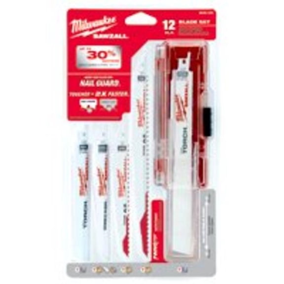 Milwaukee Sawzall 12-Piece Demolition Reciprocating Blade Set 49-22-1129
