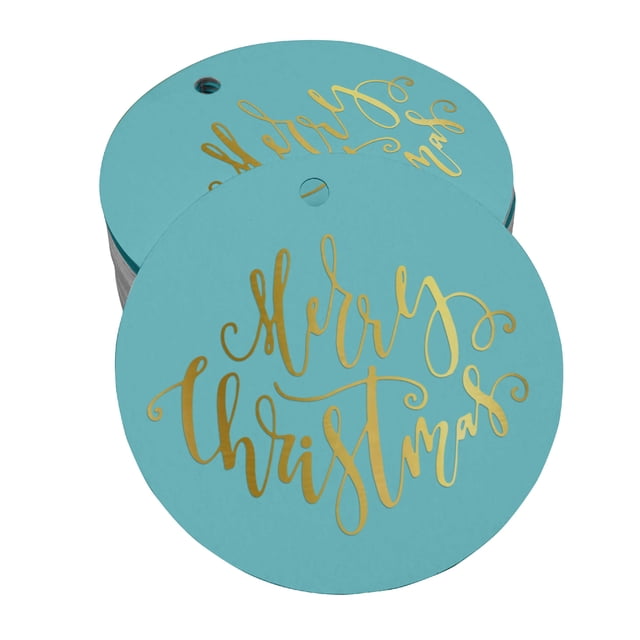 Inkdotpot Pack Of 50 Merry Christmas Favor Paper Tags Craft Real Gold Foil Hang Tags