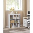 thumbnail image 4 of VASAGLE Bookcase, Bookshelf, Freestanding Storage Unit, 8 Open Compartments, Used Horizontally, Vertically, Upside Down, 11 x 35.4 x 39.4 Inches, for Living Room, Study, Office, White ULBC55WT, 4 of 6