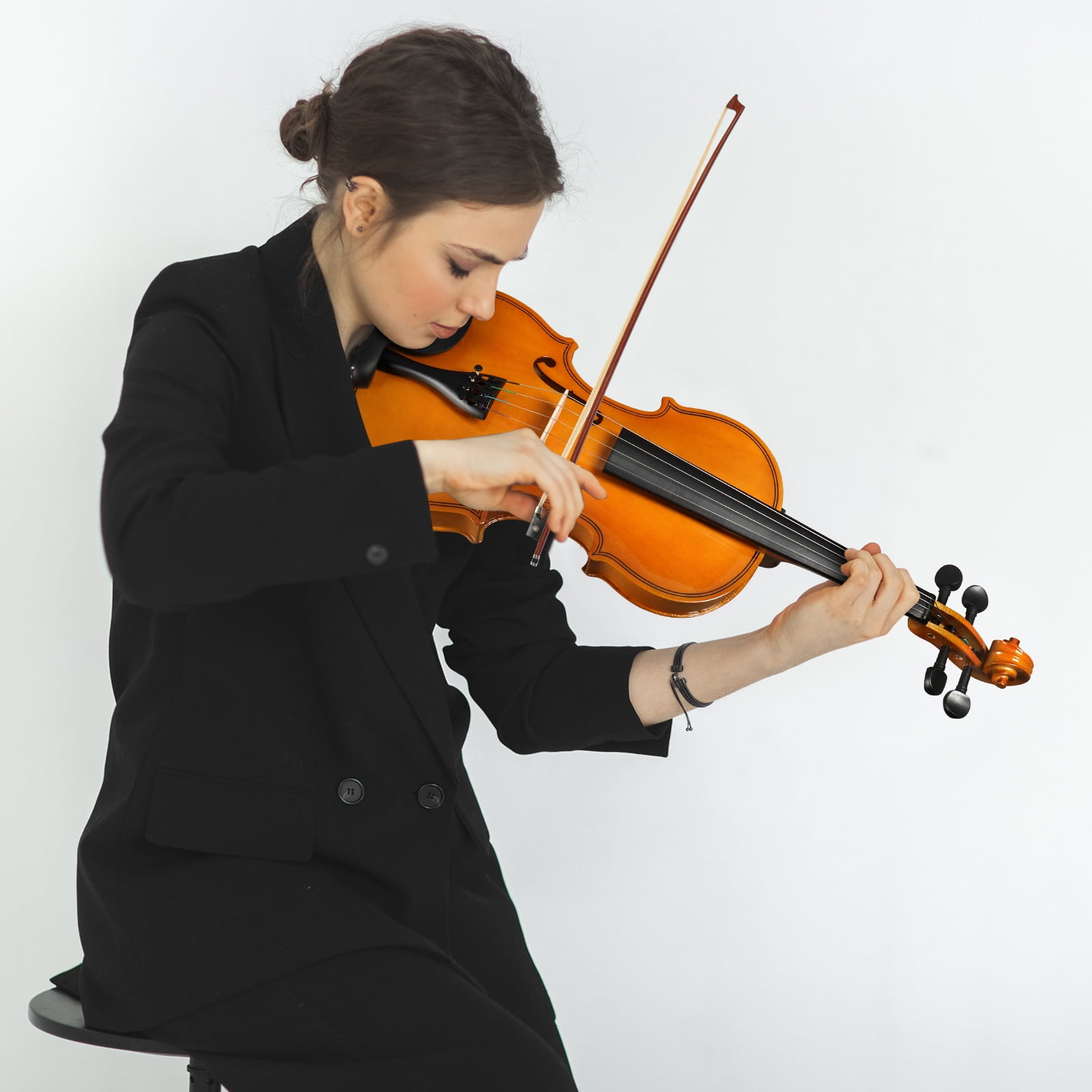4/4 Acoustic Violin Set for Beginners Kids and Adults, Basswood, Includes Case, Bow, Rosin, Extra Strings and Sordine
