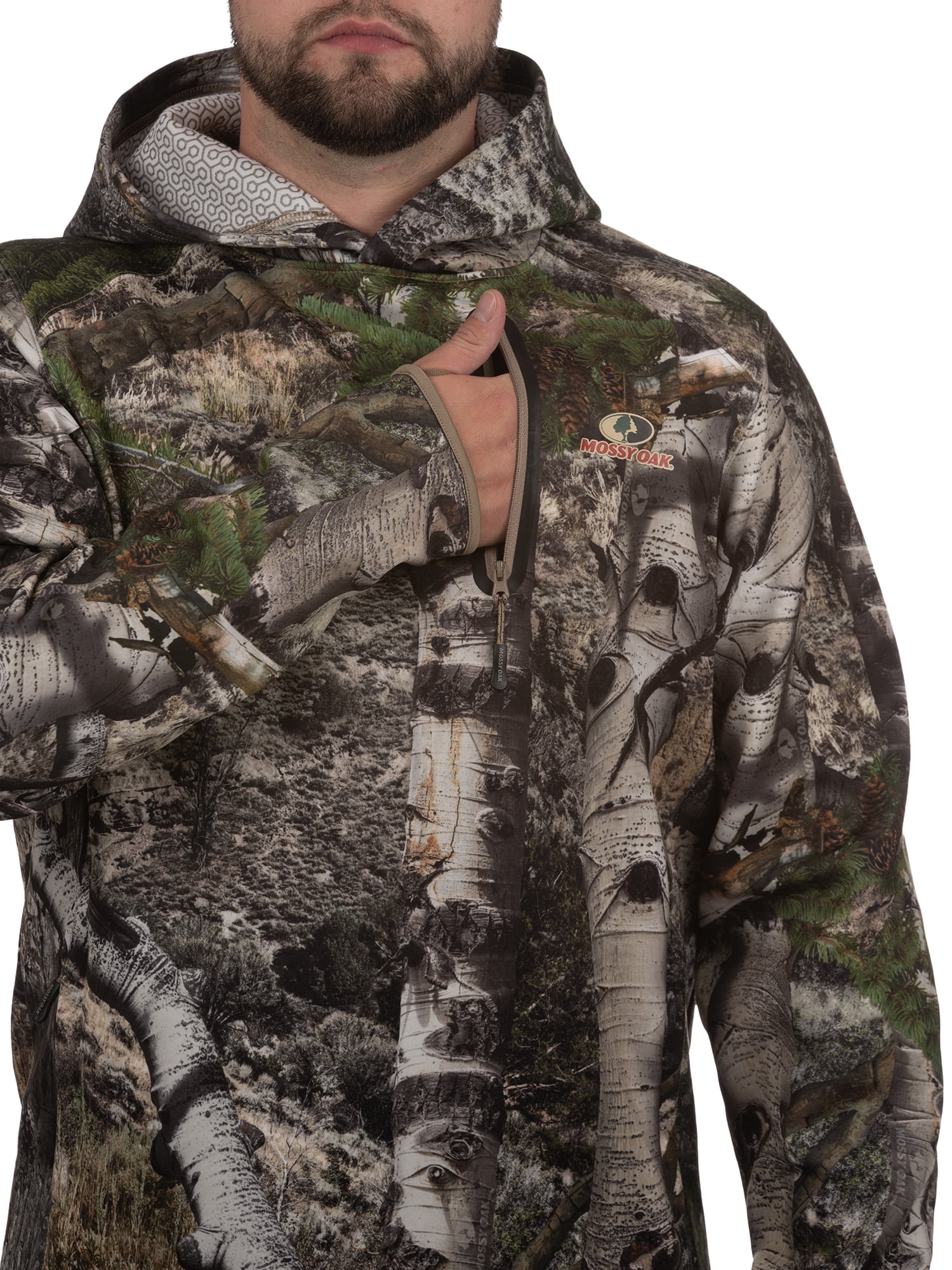 Mossy Oak Mountain Country Mens Premium Warming Hoodie with Neck Gaiter