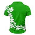 thumbnail image 6 of Men's St. Patrick's Day Shamrock Polo Shirt Short Sleeve Half Zip Casual Top, 6 of 9