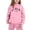 Pink, variant on Stylish Girls Outfits Set, Printed Hooded Sweatshirt Ensemble for Ages 1-12 – Casual Winter Wear with Easy Care Instructions, Long Sleeve Loose Pullover Tops, Letter Print Graphic, Black